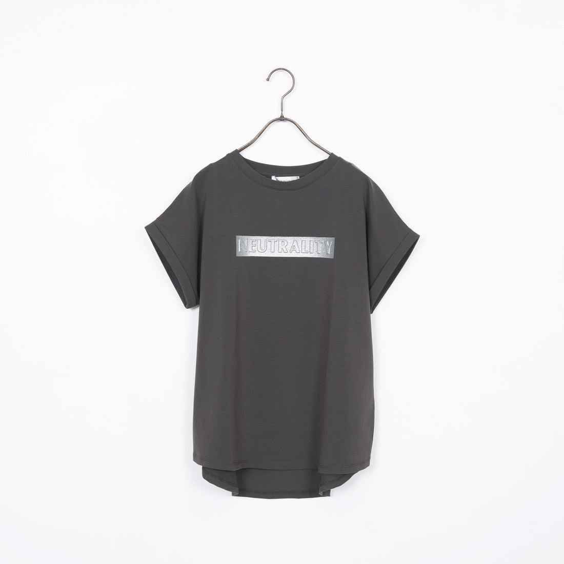 Maison de L'allure [メゾン ドゥ ラリュール] エンボスラメロゴTシャツ [M25112030]08 CHARCOA