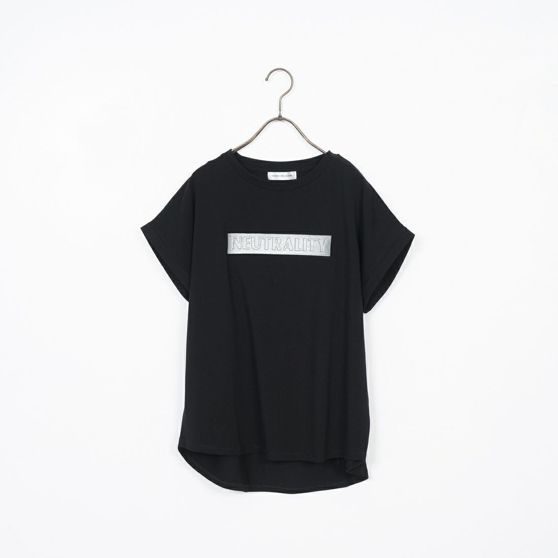 Maison de L'allure [メゾン ドゥ ラリュール] エンボスラメロゴTシャツ [M25112030]09 BLACK