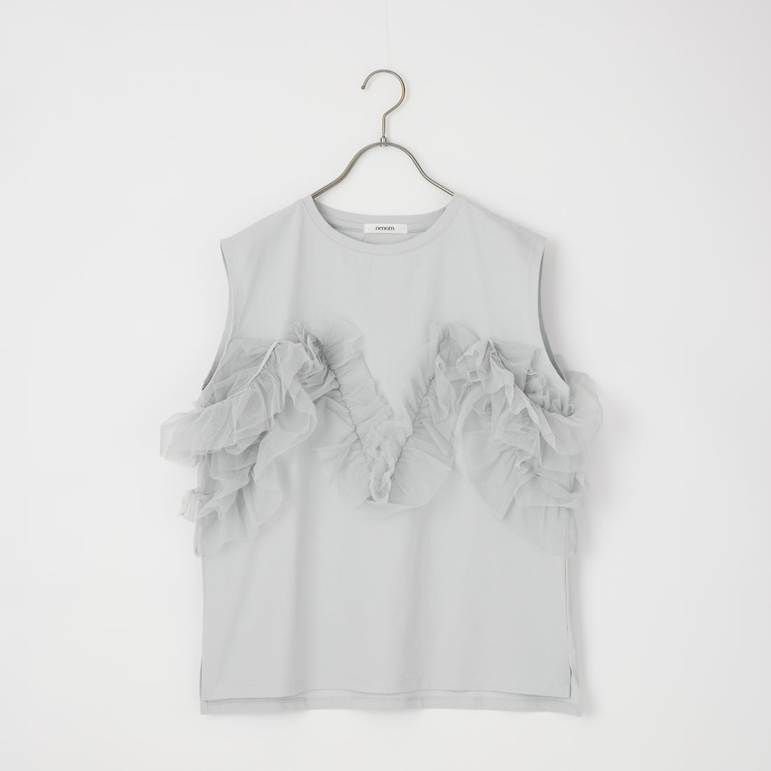 nenom [ネノム] マルチWAY チュールフリルドッキングノースリーブTシャツ [NE25112033] 05 L.GRAY