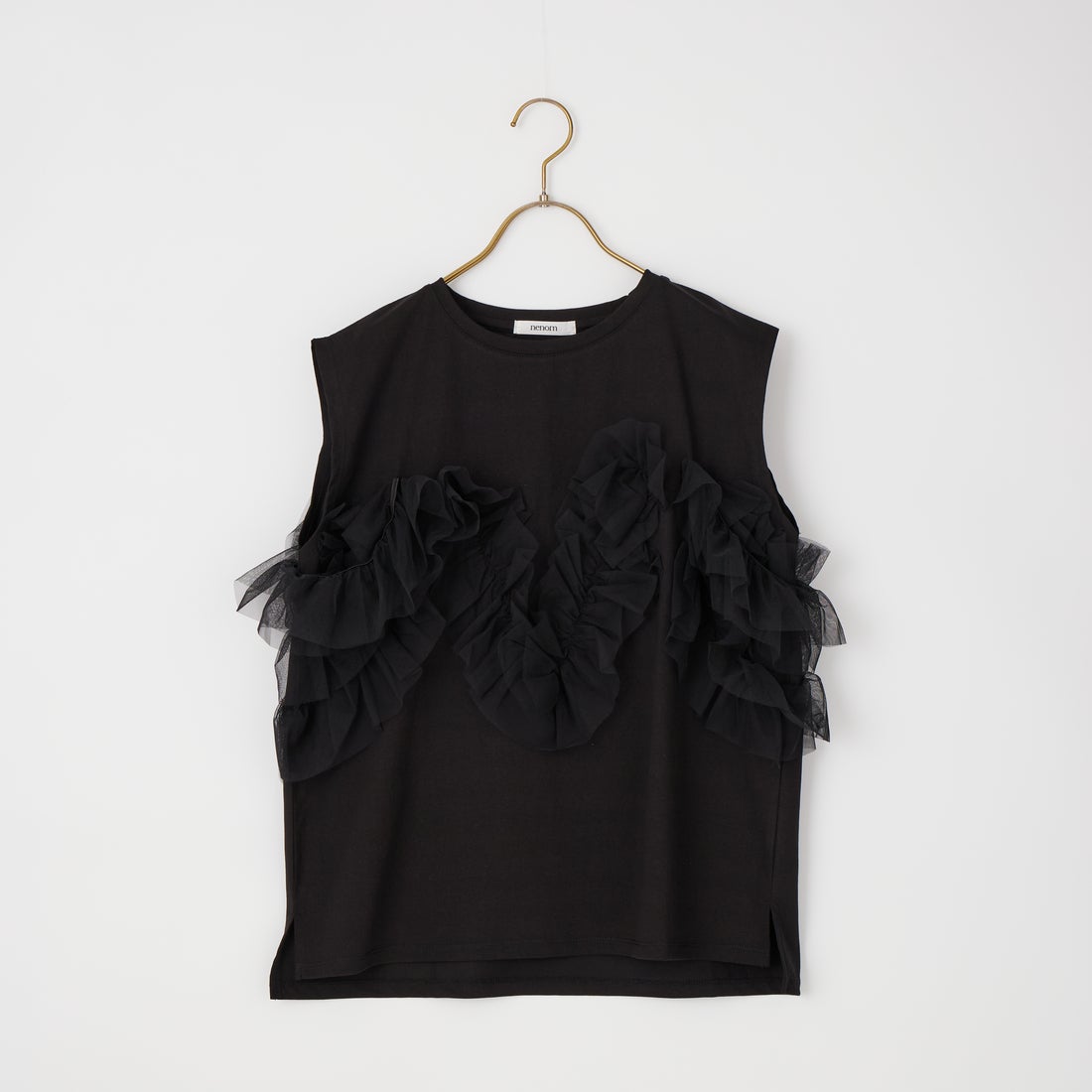 nenom [ネノム] マルチWAY チュールフリルドッキングノースリーブTシャツ [NE25112033] 09 BLACK
