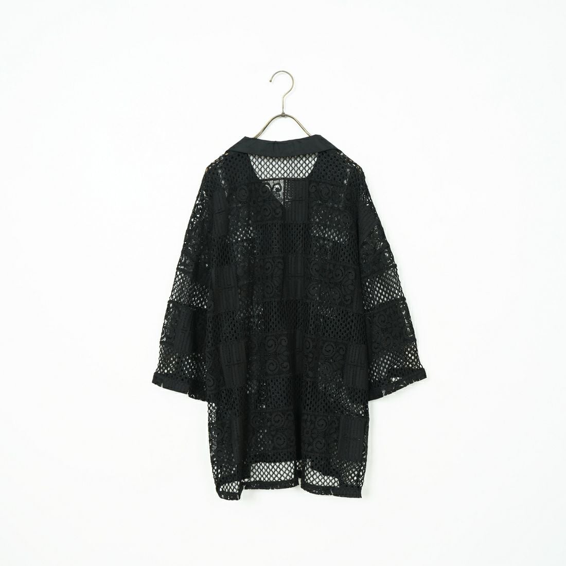 Jeans Factory Clothes [ジーンズファクトリークローズ] カットレース7分袖シャツ [L4114] 190 BLACK