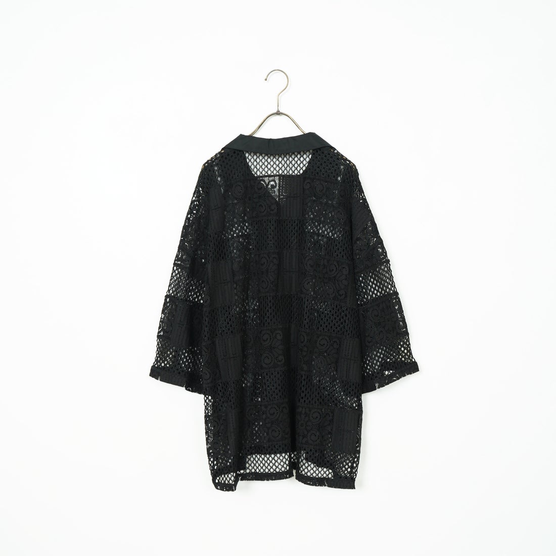 Jeans Factory Clothes [ジーンズファクトリークローズ] カットレース7分袖シャツ [L4114] 190 BLACK
