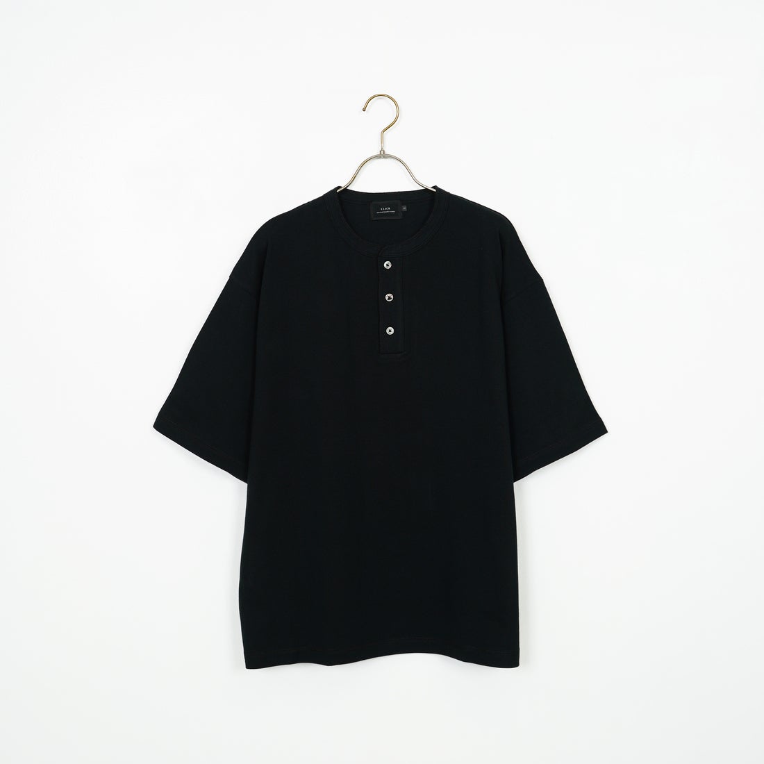 SLICK [スリック] 鹿の子ヘンリーネックTシャツ [5230109] 700 BLACK