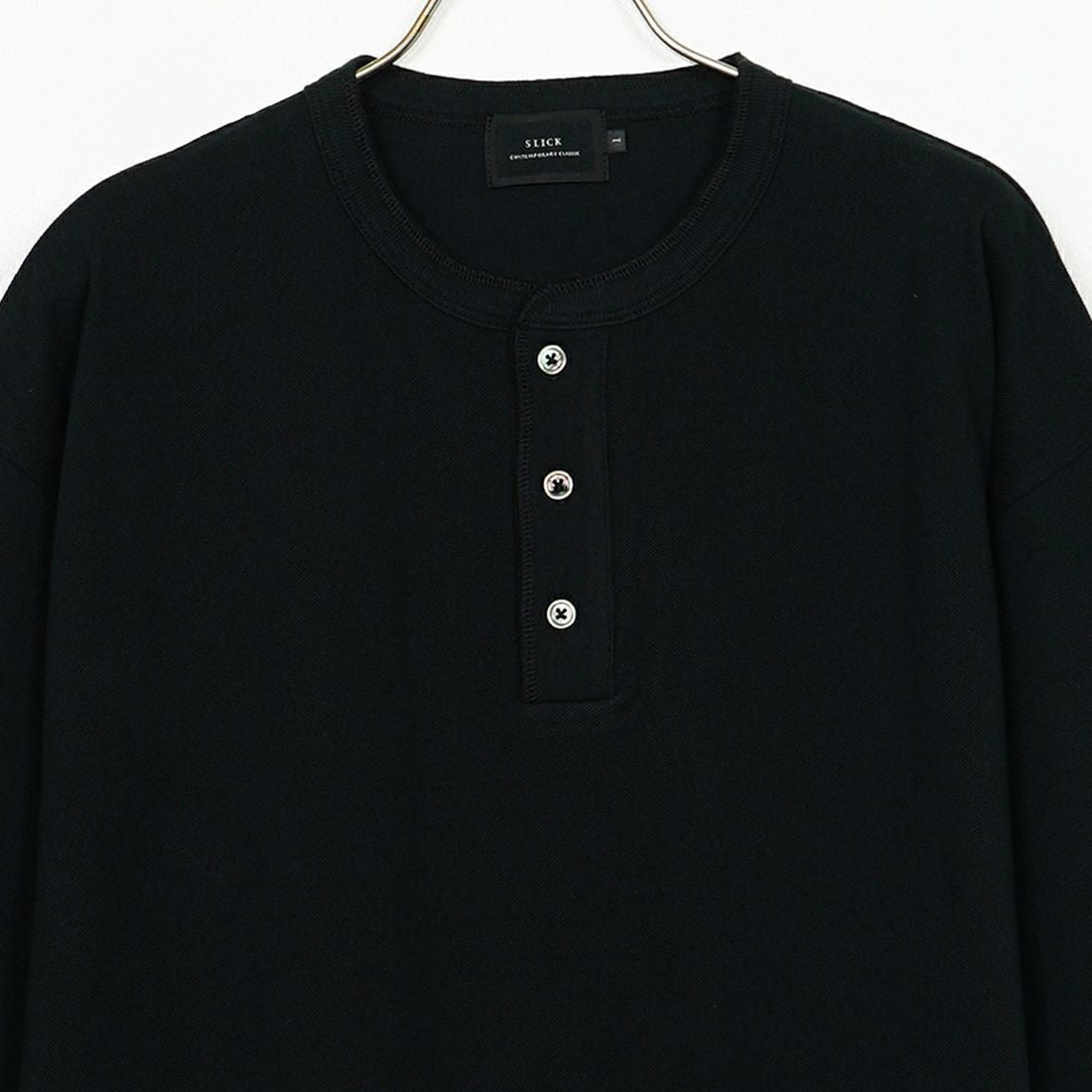 SLICK [スリック] 鹿の子ヘンリーネックTシャツ [5230109] 700 BLACK