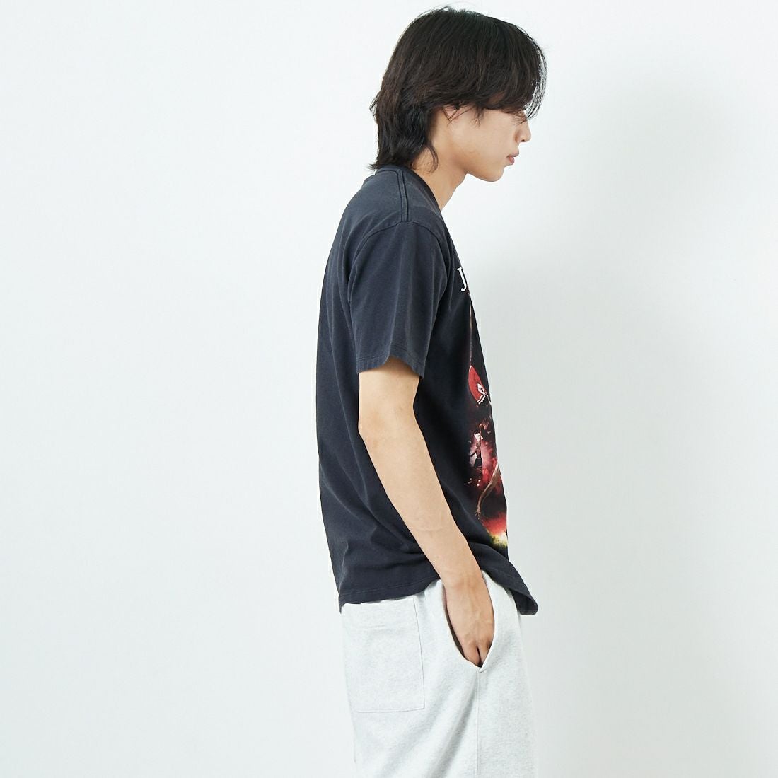 THRIFTY LOOK [スリフティールック] マイケルジョーダンTシャツ [TL24S076-B2] BLACK2 &&モデル身長：179cm 着用サイズ：L&&