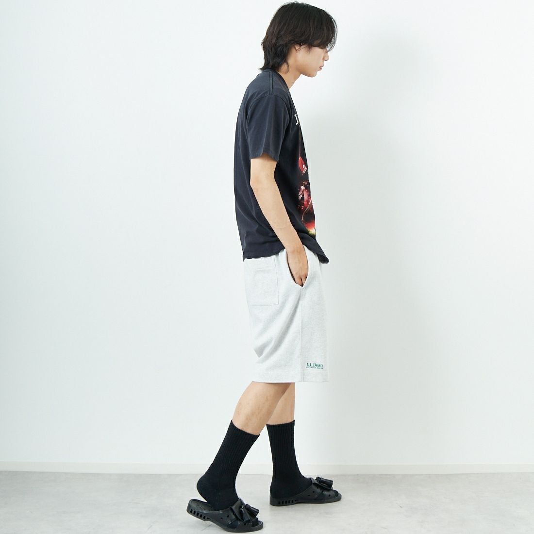 THRIFTY LOOK [スリフティールック] マイケルジョーダンTシャツ [TL24S076-B2] BLACK2 &&モデル身長：179cm 着用サイズ：L&&