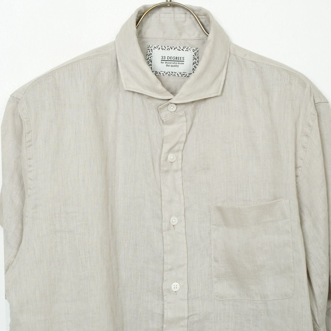 33Degrees [サーティスリーディグリーズ] フレンチリネン ショートスリーブシャツ [BFP612] BEIGE