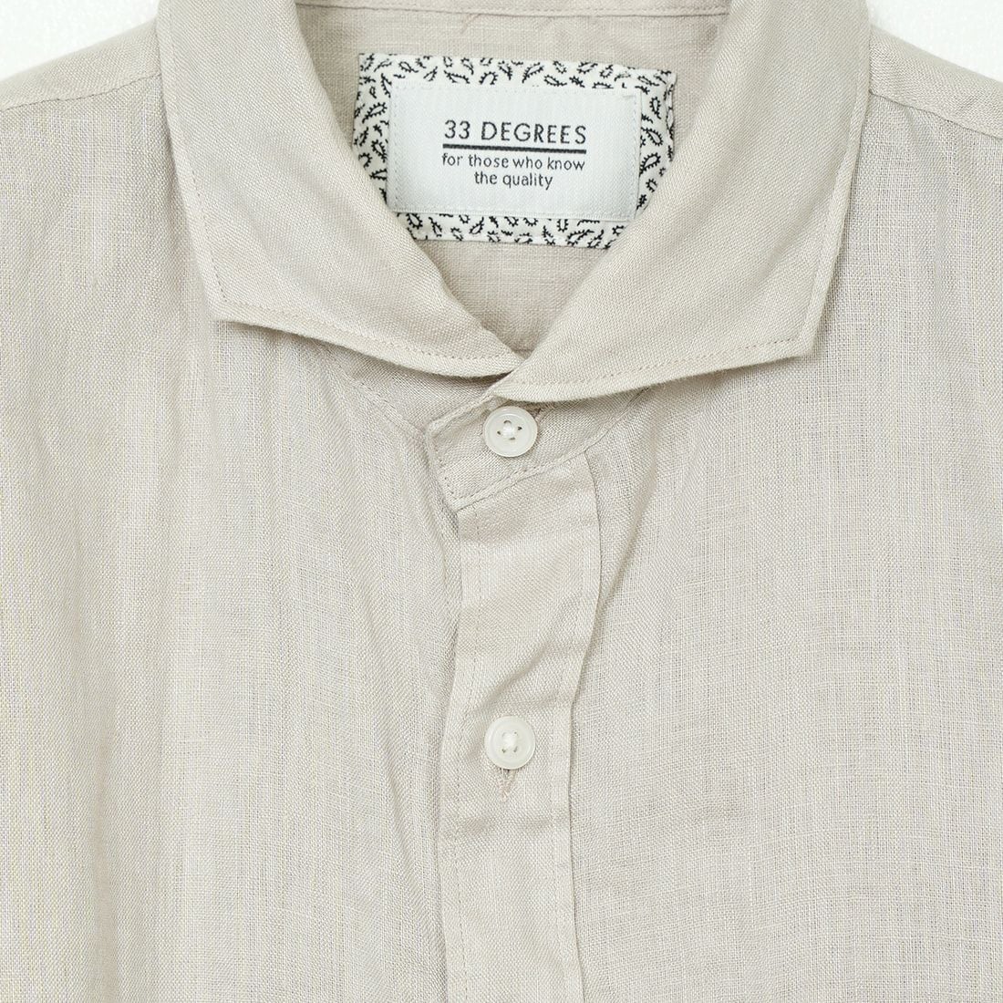 33Degrees [サーティスリーディグリーズ] フレンチリネン ショートスリーブシャツ [BFP612] BEIGE