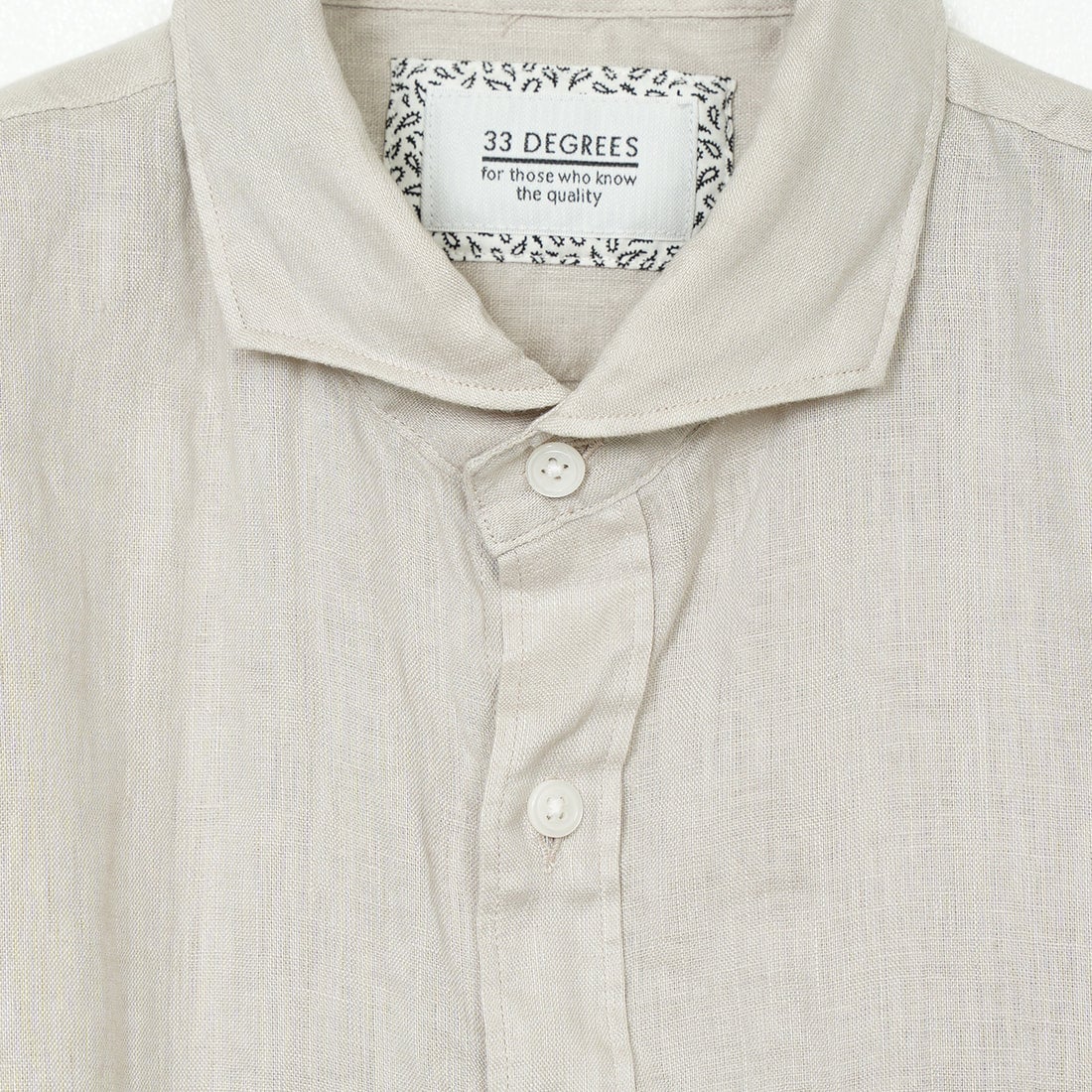 33Degrees [サーティスリーディグリーズ] フレンチリネン ショートスリーブシャツ [BFP612] BEIGE