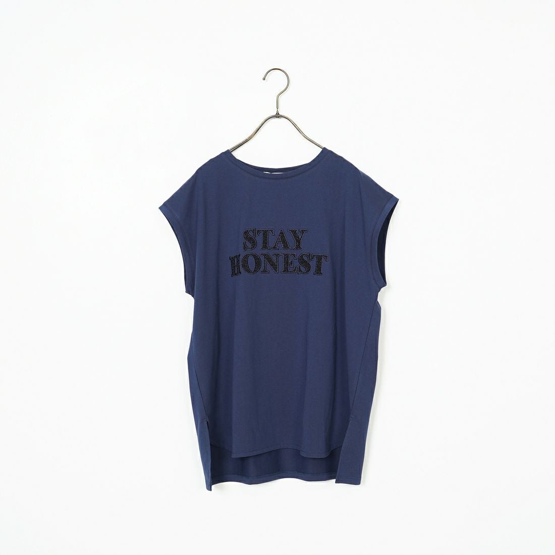 Maison de L'allure [メゾン ドゥ ラリュール] ラメアップリケノースリーブTシャツ [M25112026] 16 NAVY