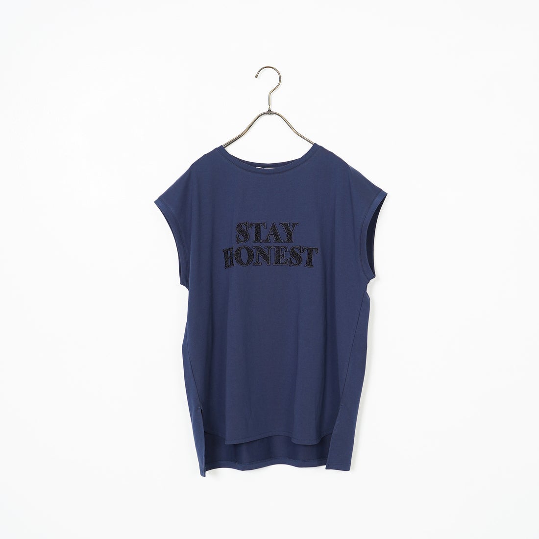 Maison de L'allure [メゾン ドゥ ラリュール] ラメアップリケノースリーブTシャツ [M25112026] 16 NAVY