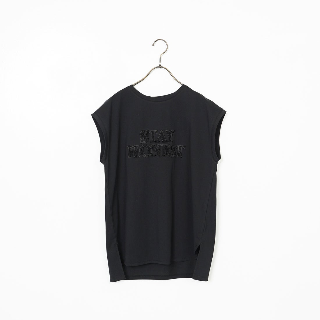 Maison de L'allure [メゾン ドゥ ラリュール] ラメアップリケノースリーブTシャツ [M25112026] 09 BLACK