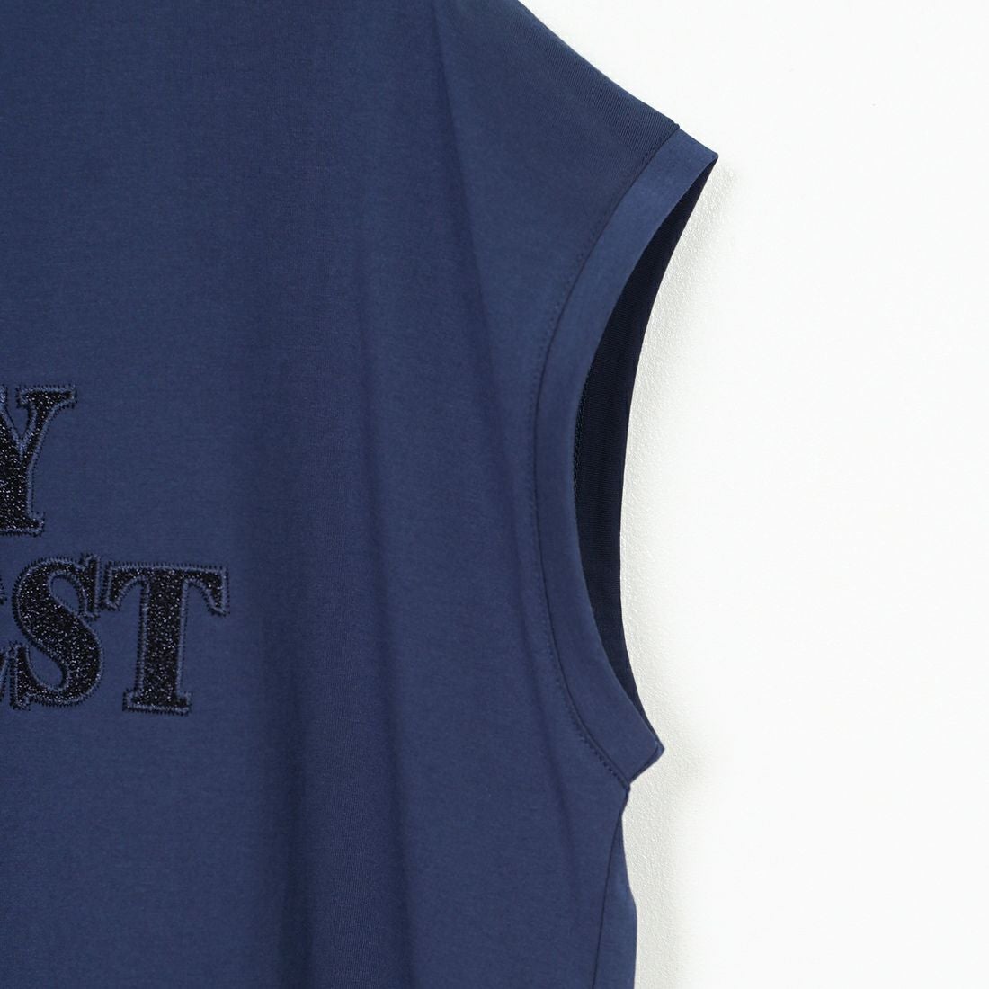 Maison de L'allure [メゾン ドゥ ラリュール] ラメアップリケノースリーブTシャツ [M25112026] 16 NAVY