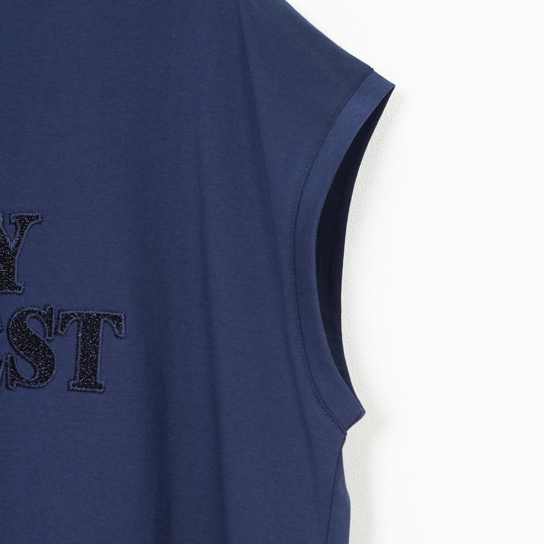 Maison de L'allure [メゾン ドゥ ラリュール] ラメアップリケノースリーブTシャツ [M25112026] 16 NAVY