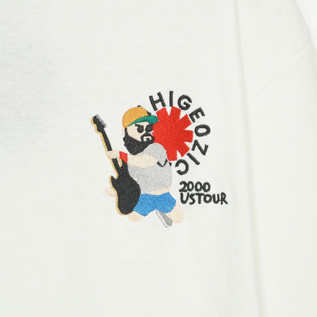 33Degrees [サーティスリーディグリーズ] 髭おじさんサガラ刺繍半袖Tシャツ [TDR-252-024] B WHITE