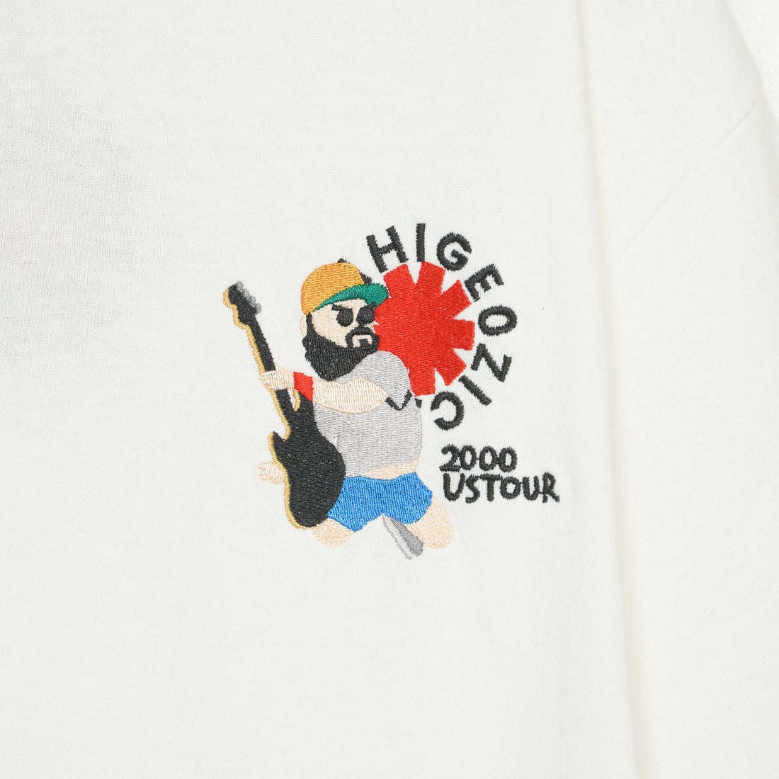 33Degrees [サーティスリーディグリーズ] 髭おじさんサガラ刺繍半袖Tシャツ [TDR-252-024] B WHITE