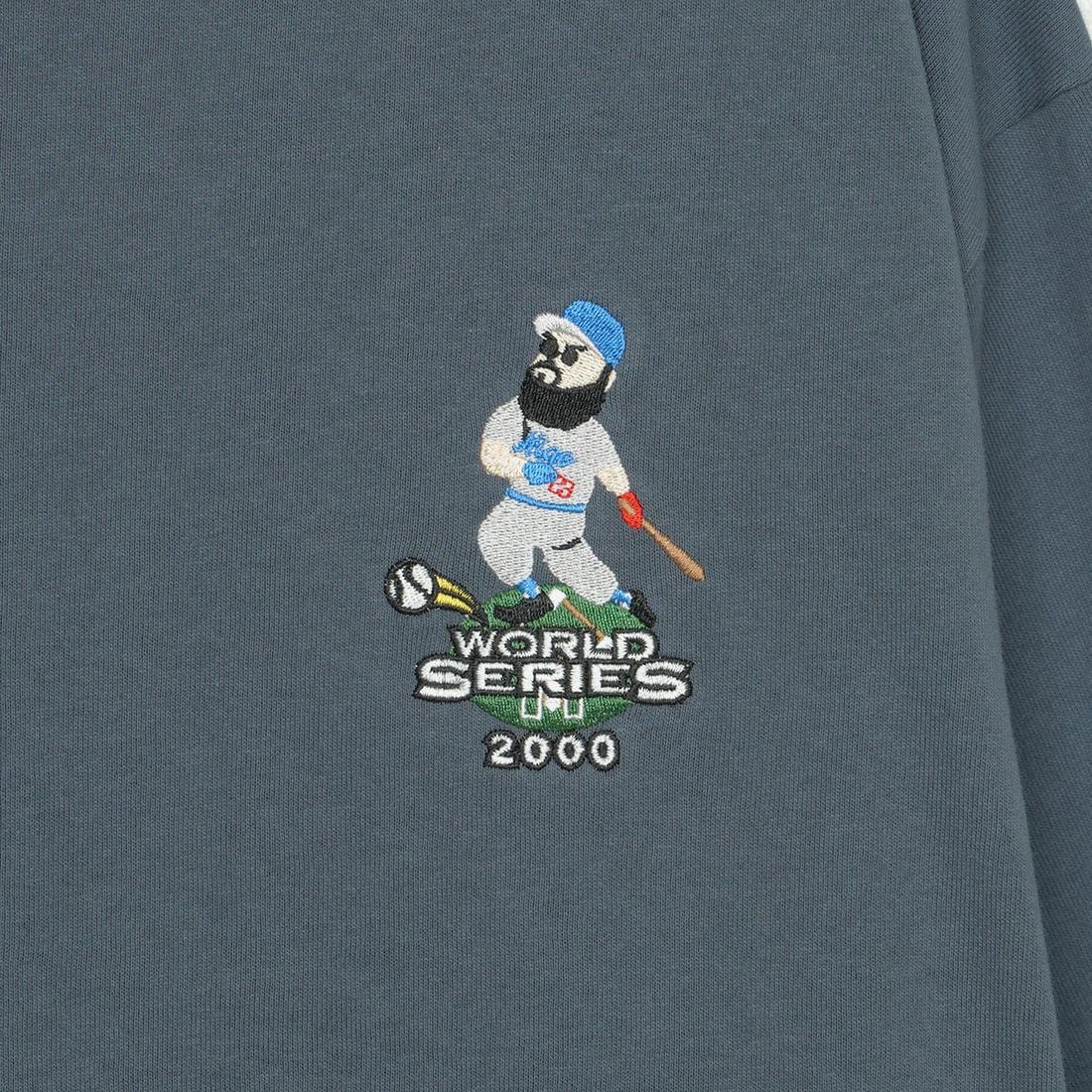 33Degrees [サーティスリーディグリーズ] 髭おじさんサガラ刺繍半袖Tシャツ [TDR-252-024] H BLUE GRY