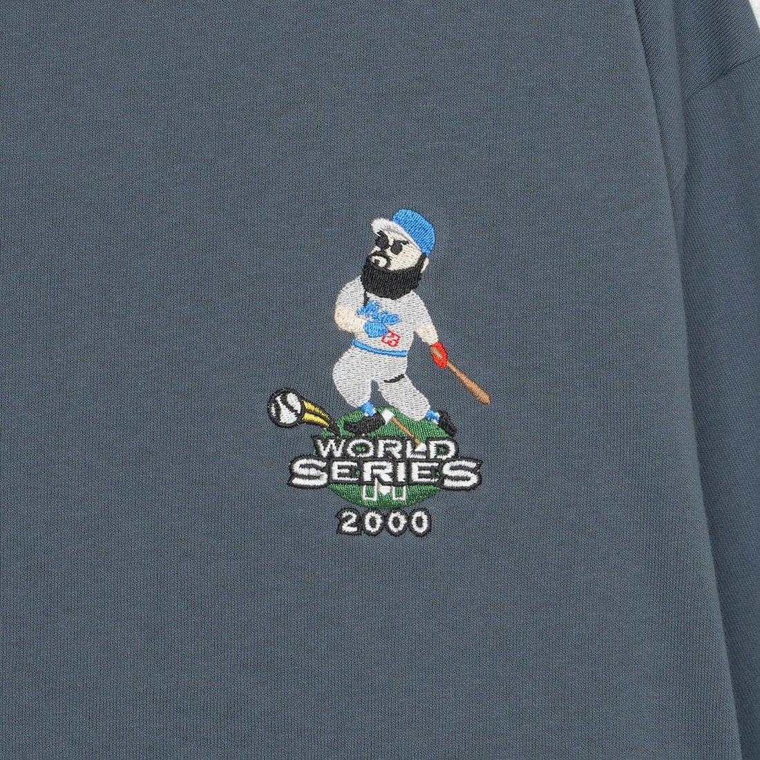 33Degrees [サーティスリーディグリーズ] 髭おじさんサガラ刺繍半袖Tシャツ [TDR-252-024] H BLUE GRY