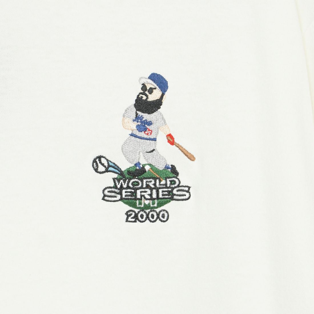 33Degrees [サーティスリーディグリーズ] 髭おじさんサガラ刺繍半袖Tシャツ [TDR-252-024] H WHITE