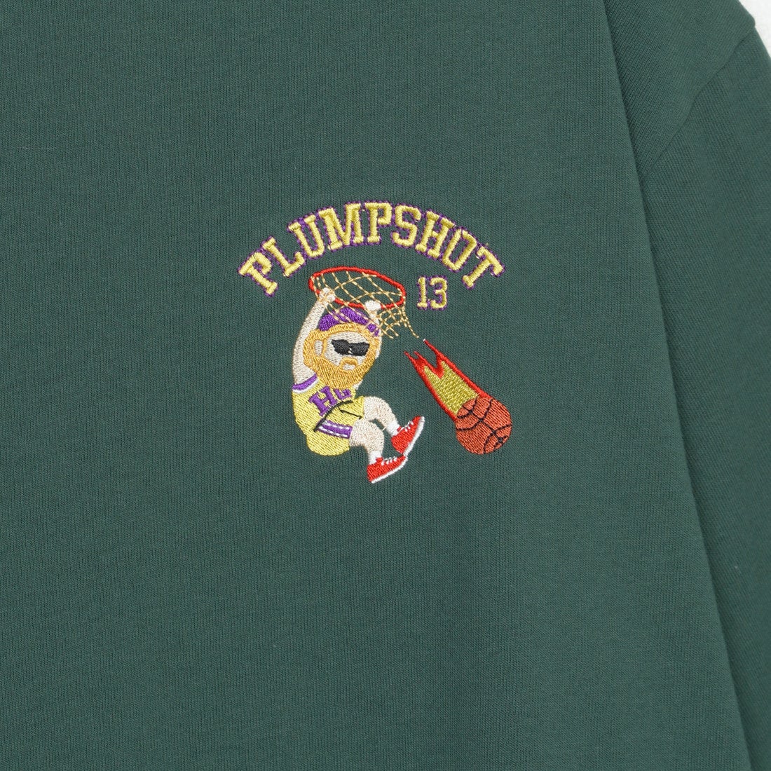 33Degrees [サーティスリーディグリーズ] 髭おじさんサガラ刺繍半袖Tシャツ [TDR-252-024] G GREEN