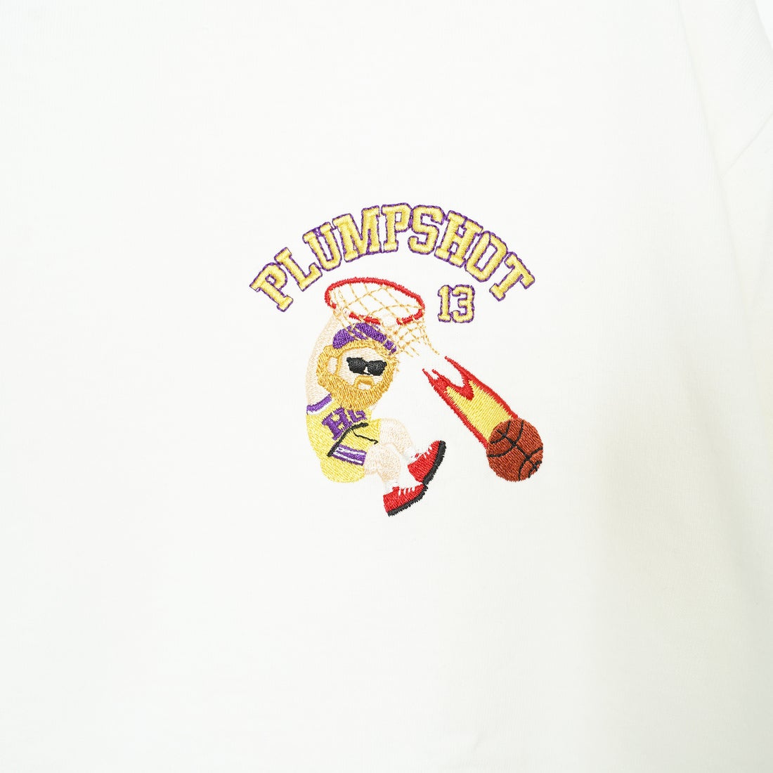 33Degrees [サーティスリーディグリーズ] 髭おじさんサガラ刺繍半袖Tシャツ [TDR-252-024] G WHITE