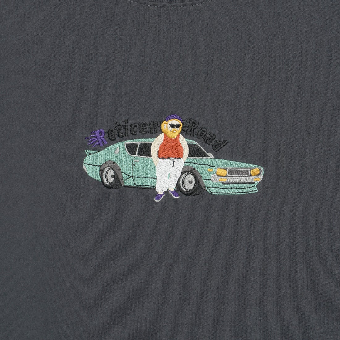 33Degrees [サーティスリーディグリーズ] 髭おじさんサガラ刺繍半袖Tシャツ [TDR-252-024] C BLACK