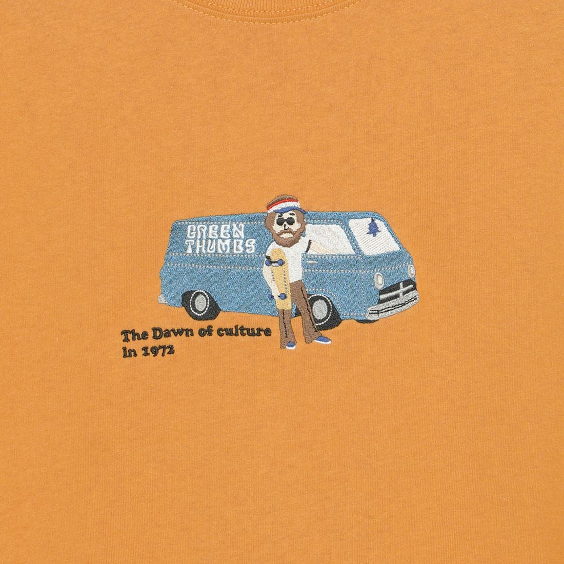 33Degrees [サーティスリーディグリーズ] 髭おじさんサガラ刺繍半袖Tシャツ [TDR-252-024] I YELLOW