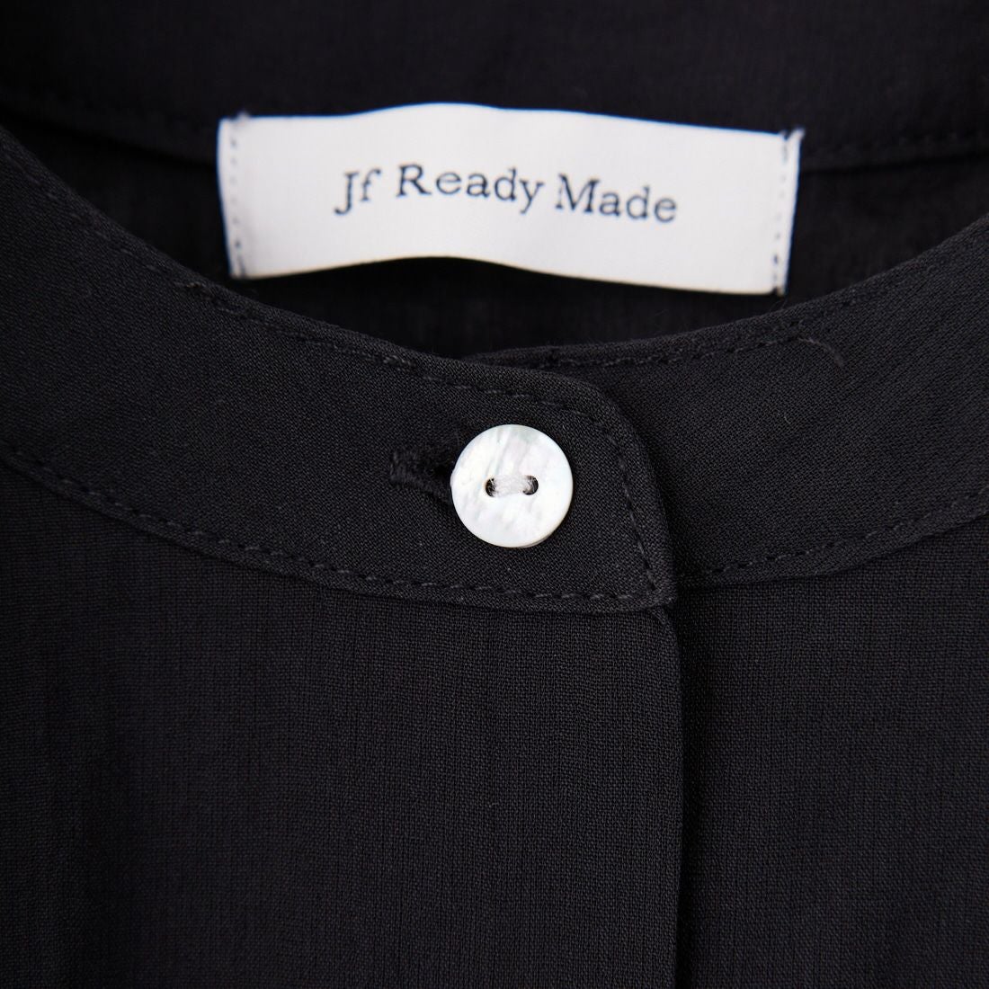 Jf Ready Made [ジェイエフレディメイド] 麻調シアーフリルギャザーブラウス [4125250] ﾌﾞﾗｯｸ