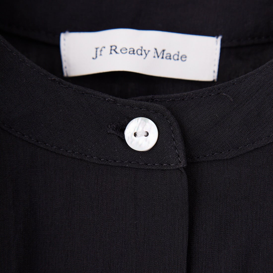 Jf Ready Made [ジェイエフレディメイド] 麻調シアーフリルギャザーブラウス [4125250] ﾌﾞﾗｯｸ