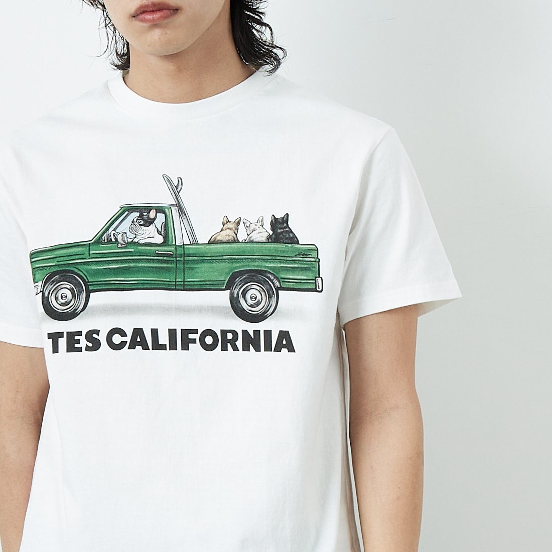 The Endless Summer [エンドレスサマー] 4BUHIサーフトラック ショートスリーブTシャツ [FH-25574324] 07 WHITE &&モデル身長：179cm 着用サイズ：M&&