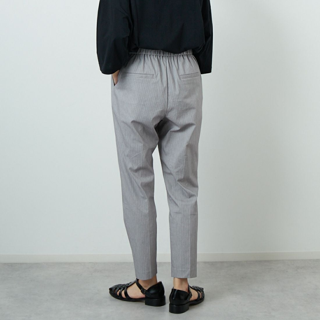 Jeans Factory Clothes [ジーンズファクトリークローズ] バックラッシュリネンパンツ [21255052] 002 ｸﾞﾚｰｽﾄ &&モデル身長：160cm 着用サイズ：38&&