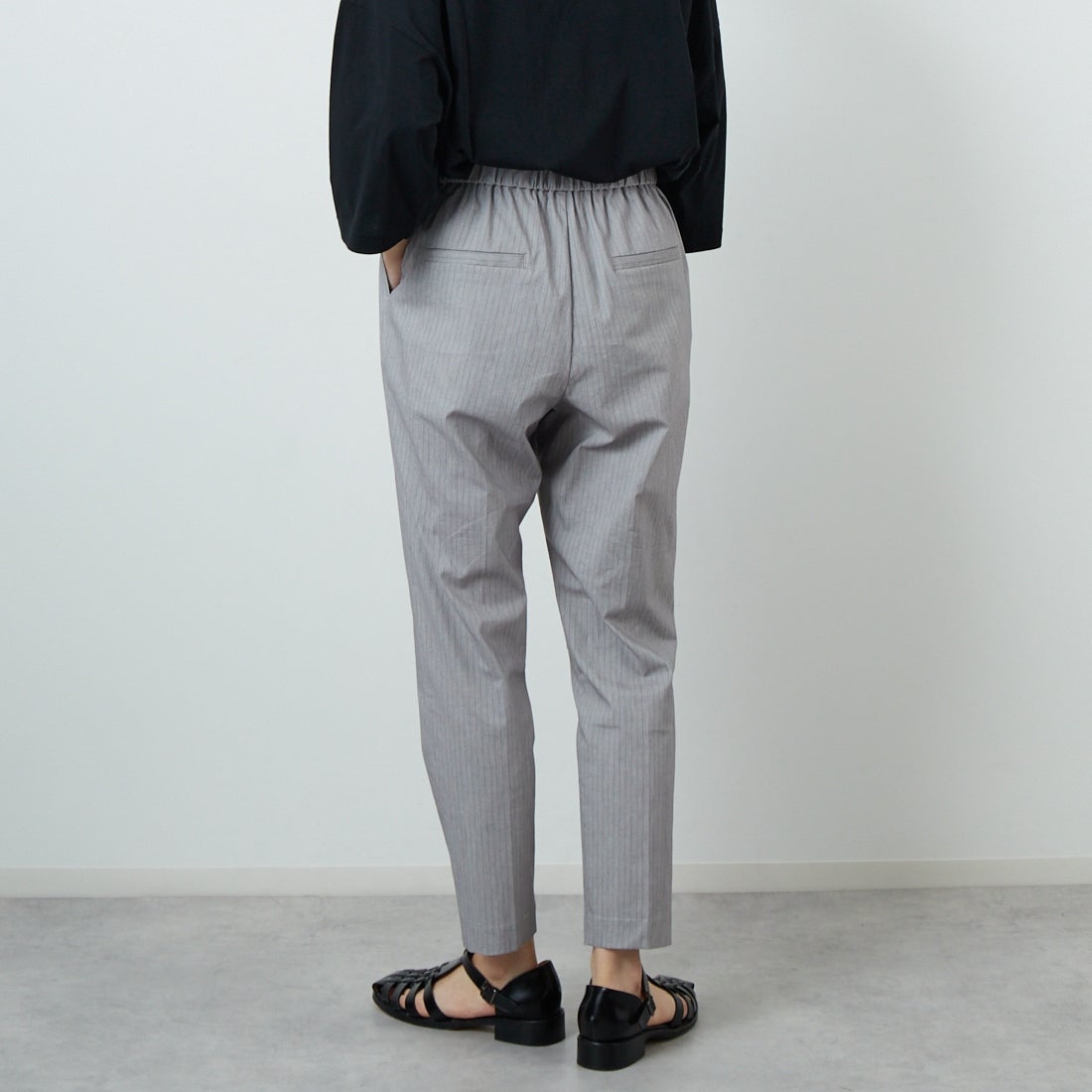 Jeans Factory Clothes [ジーンズファクトリークローズ] バックラッシュリネンパンツ [21255052] 002 ｸﾞﾚｰｽﾄ &&モデル身長：160cm 着用サイズ：38&&