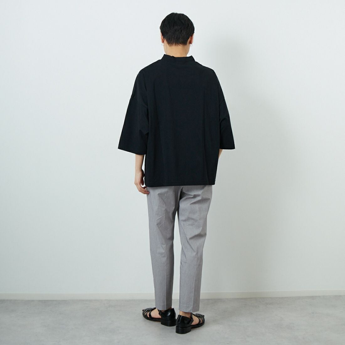 Jeans Factory Clothes [ジーンズファクトリークローズ] バックラッシュリネンパンツ [21255052] 002 ｸﾞﾚｰｽﾄ &&モデル身長：160cm 着用サイズ：38&&