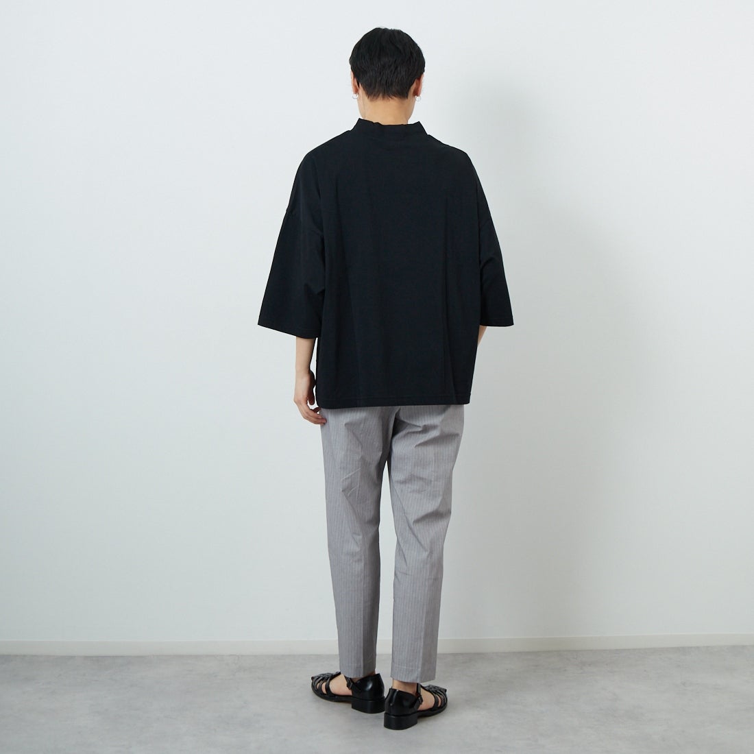 Jeans Factory Clothes [ジーンズファクトリークローズ] バックラッシュリネンパンツ [21255052] 002 ｸﾞﾚｰｽﾄ &&モデル身長：160cm 着用サイズ：38&&