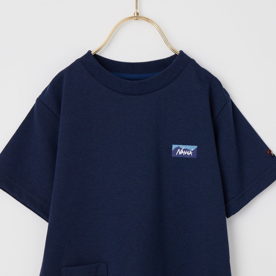 NANGA [ナンガ] エコハイブリッド ミニボックスロゴキッズTシャツ [N2504-6M533A] D.NVY