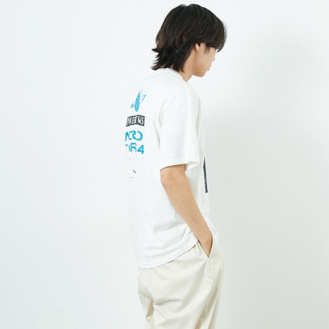 Name. [ネーム] ルーズフィットTシャツ [NMCU-039] WHITE &&モデル身長：179cm 着用サイズ：0&&