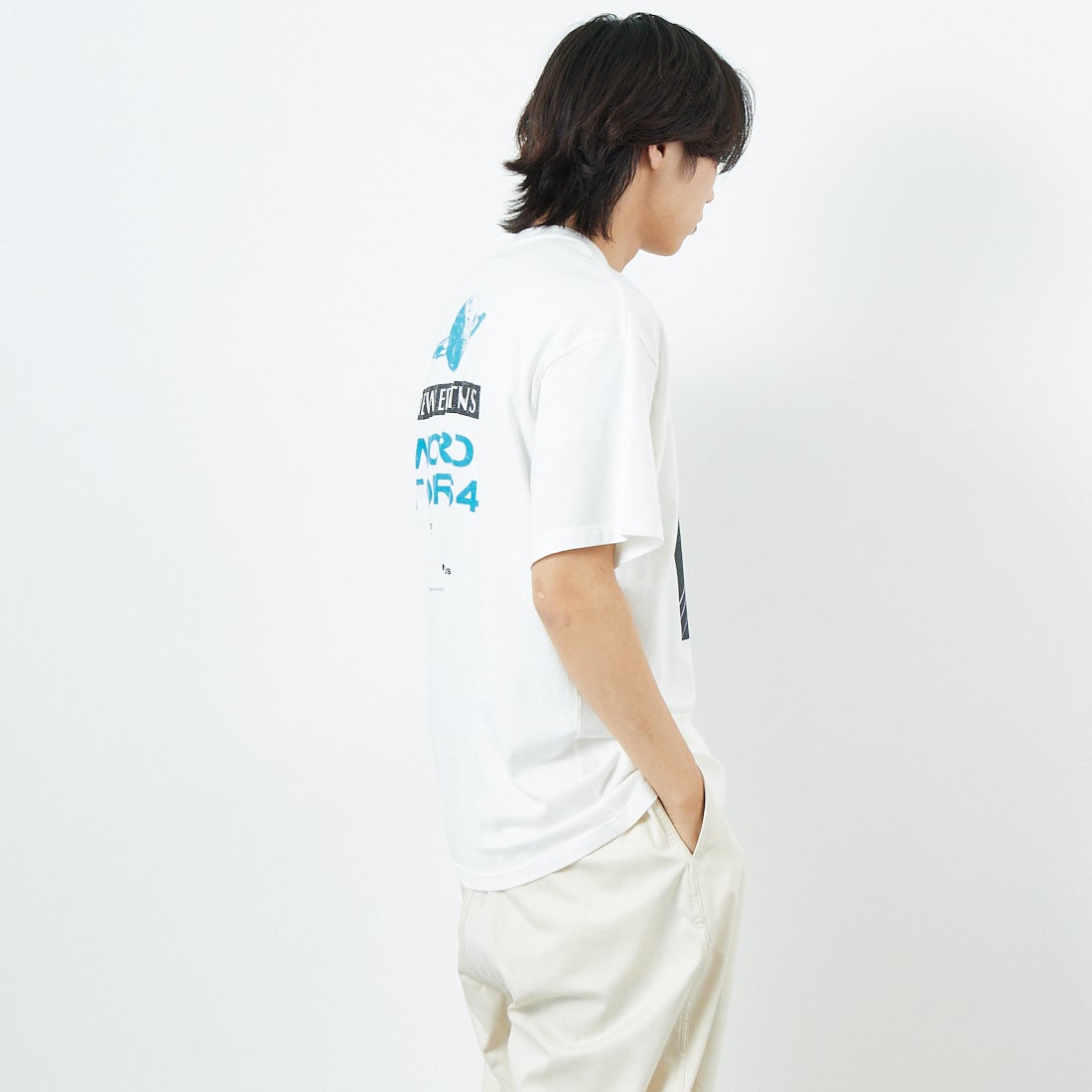 Name. [ネーム] ルーズフィットTシャツ [NMCU-039] WHITE &&モデル身長：179cm 着用サイズ：0&&