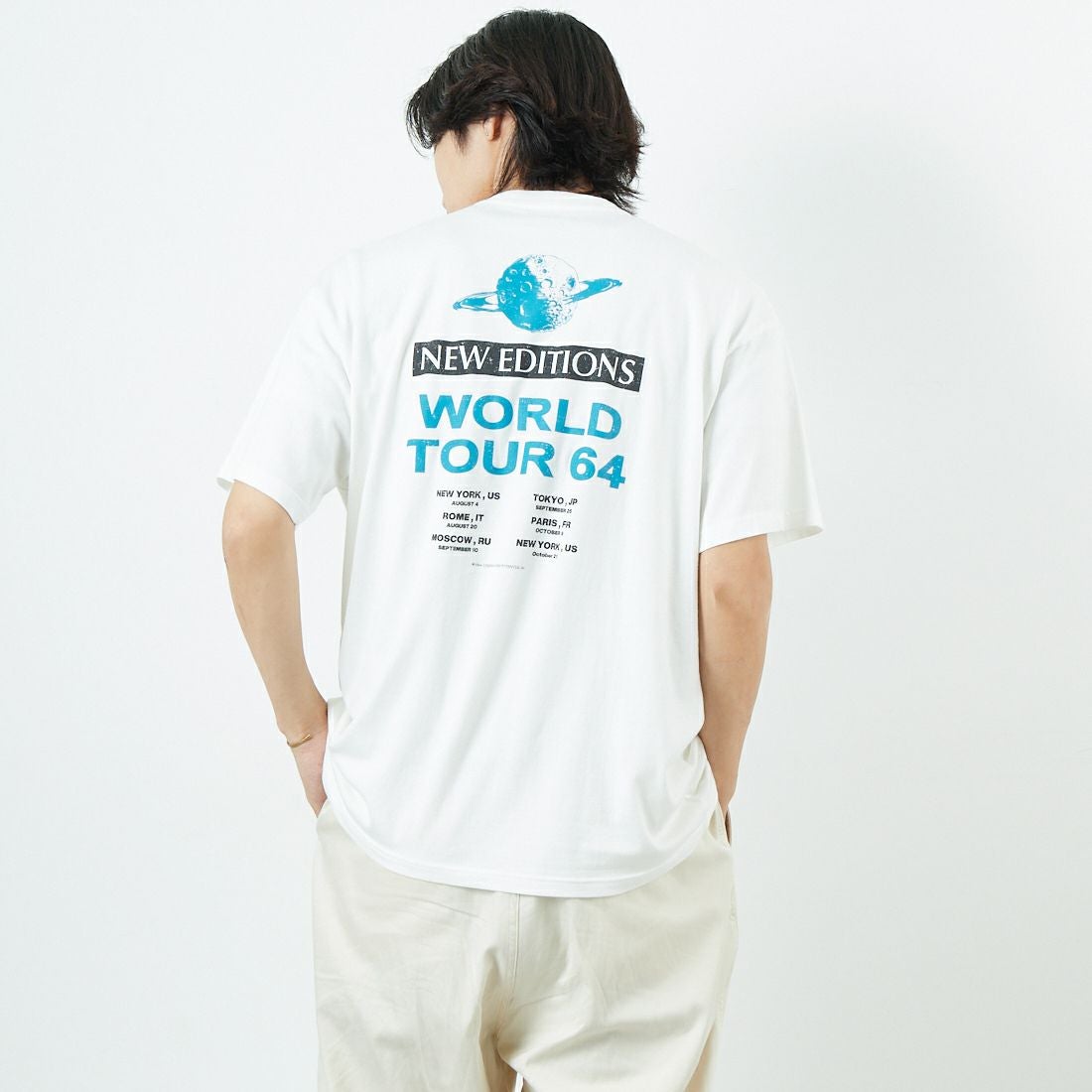Name. [ネーム] ルーズフィットTシャツ [NMCU-039] WHITE &&モデル身長：179cm 着用サイズ：0&&