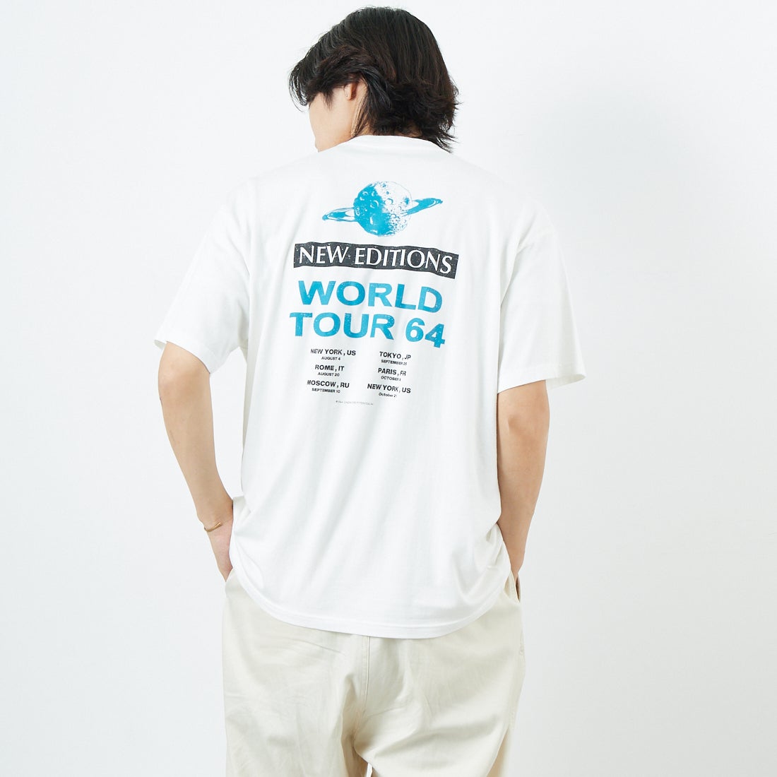 Name. [ネーム] ルーズフィットTシャツ [NMCU-039] WHITE &&モデル身長：179cm 着用サイズ：0&&