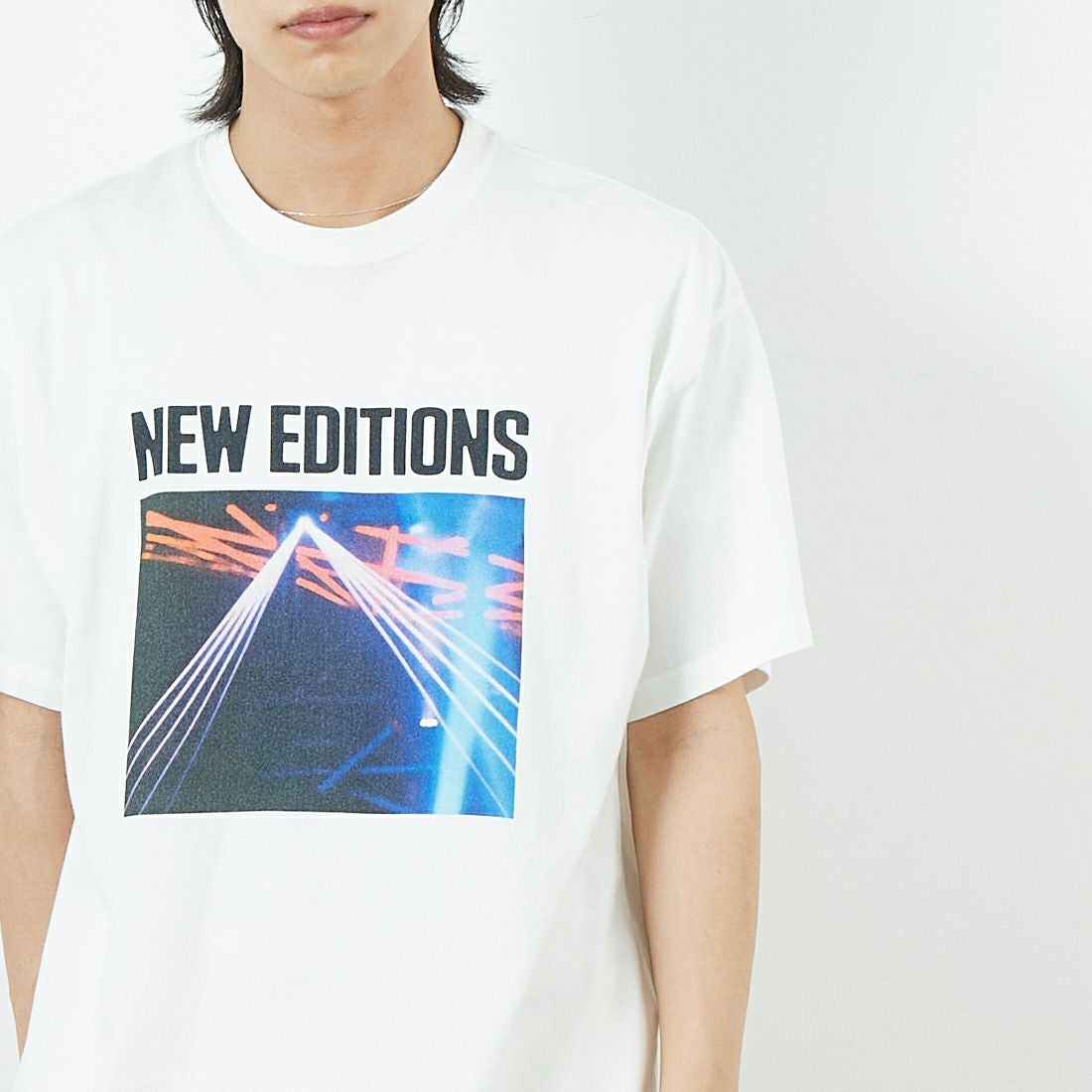 Name. [ネーム] ルーズフィットTシャツ [NMCU-039] WHITE &&モデル身長：179cm 着用サイズ：0&&