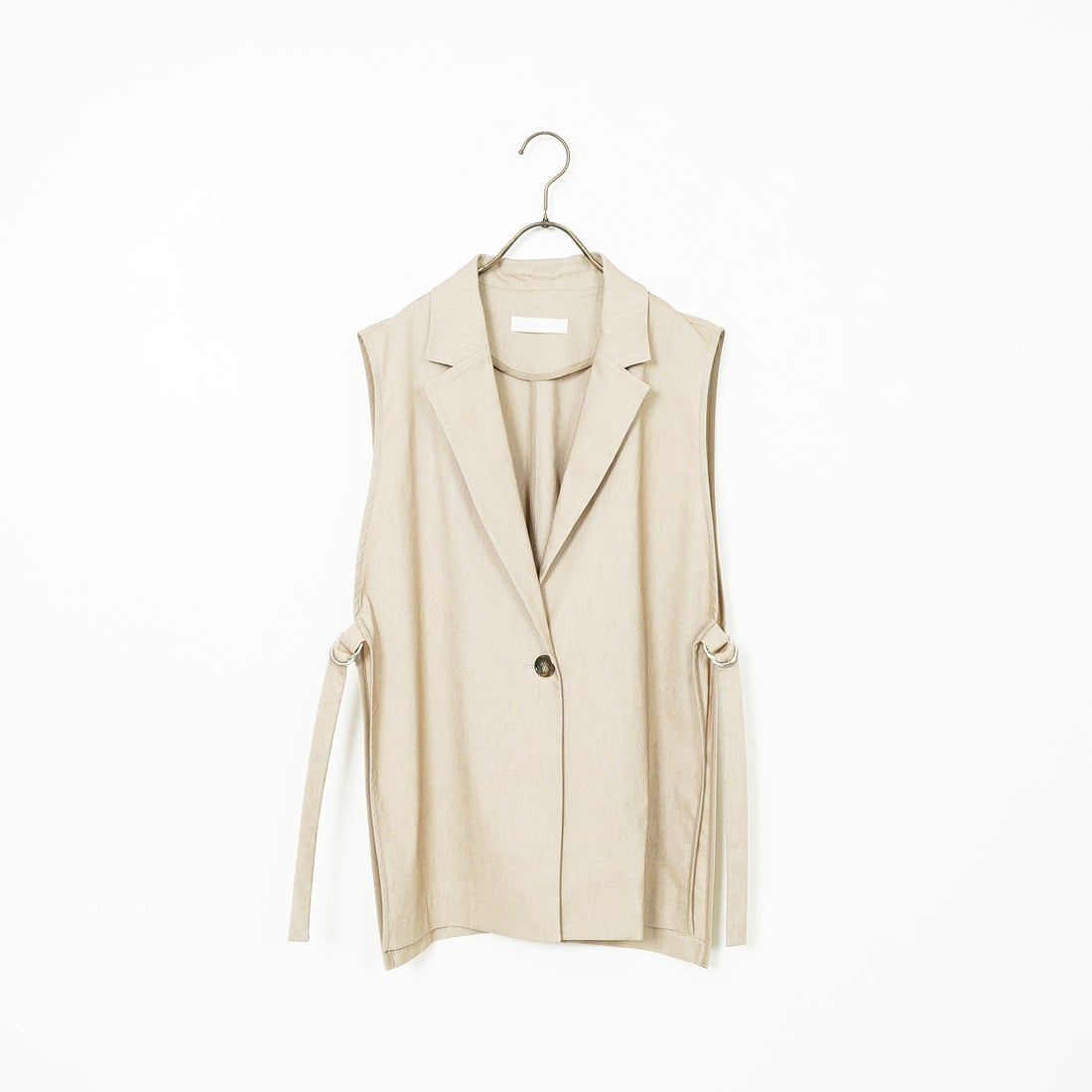 Jeans Factory Clothes [ジーンズファクトリークローズ] バックラッシュリネン ダブルカラーベスト [21255051] 033 ﾍﾞｰｼﾞｭ