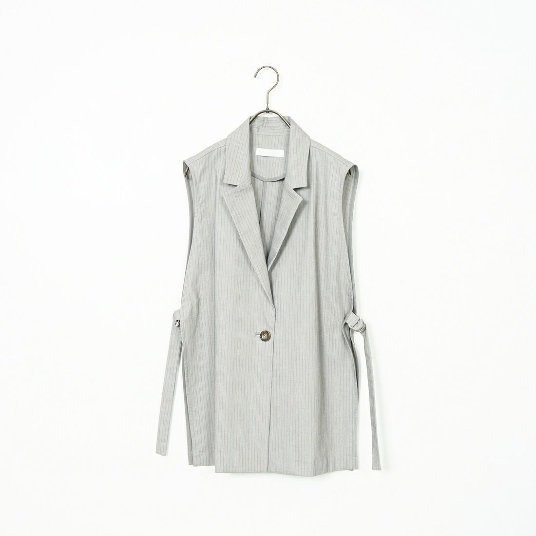 Jeans Factory Clothes [ジーンズファクトリークローズ] バックラッシュリネン ダブルカラーベスト [21255051] 002 ｸﾞﾚｰｽﾄ