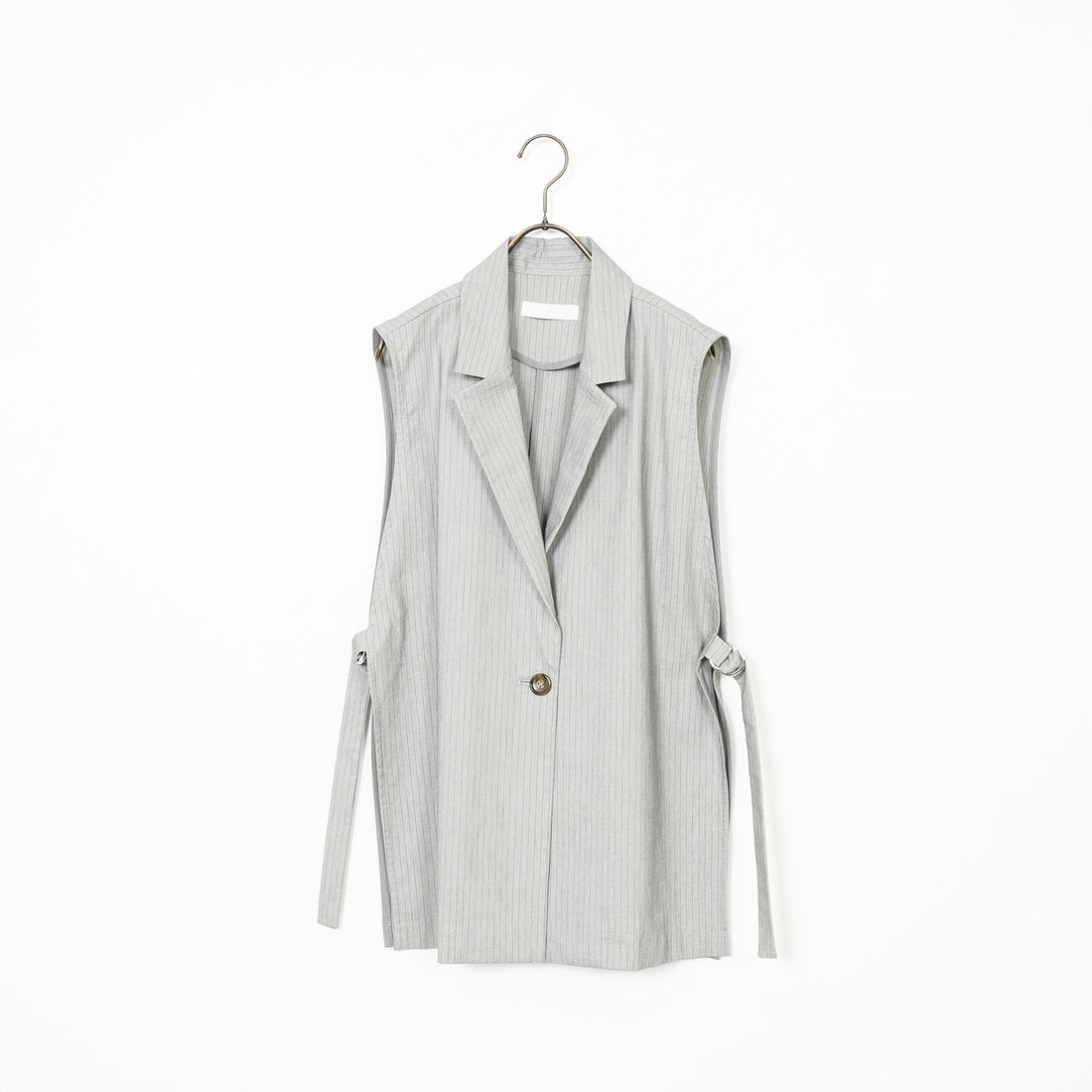 Jeans Factory Clothes [ジーンズファクトリークローズ] バックラッシュリネン ダブルカラーベスト [21255051] 002 ｸﾞﾚｰｽﾄ