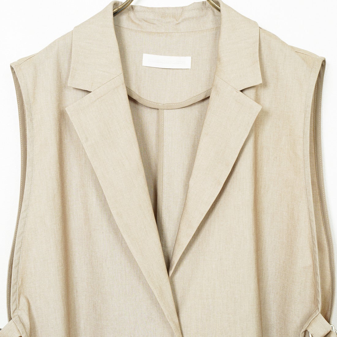 Jeans Factory Clothes [ジーンズファクトリークローズ] バックラッシュリネン ダブルカラーベスト [21255051] 033 ﾍﾞｰｼﾞｭ