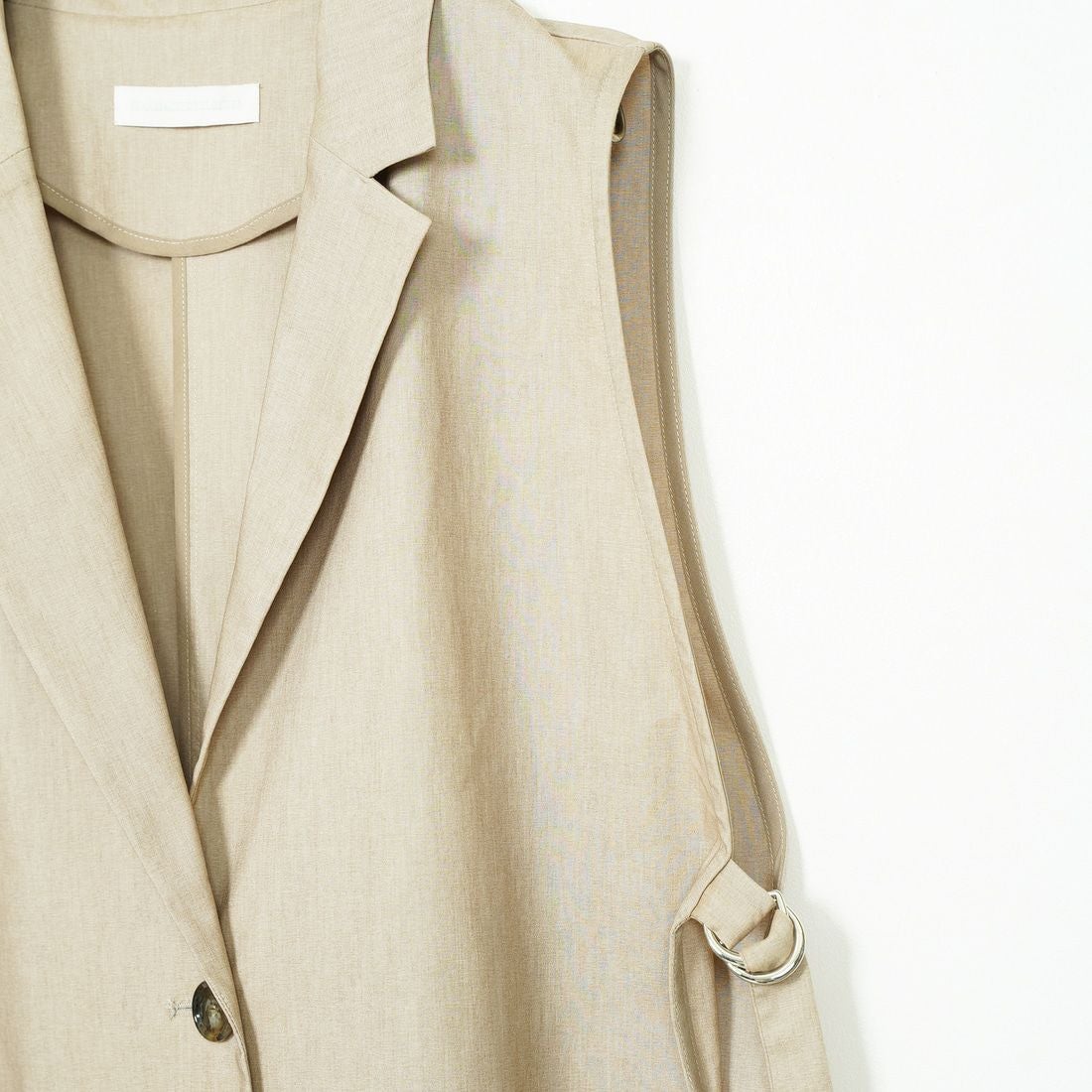 Jeans Factory Clothes [ジーンズファクトリークローズ] バックラッシュリネン ダブルカラーベスト [21255051] 033 ﾍﾞｰｼﾞｭ