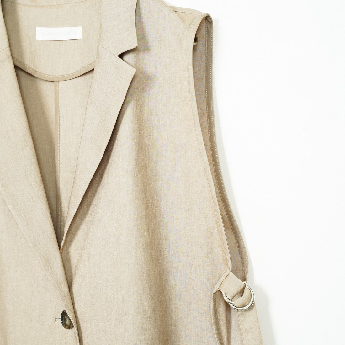 Jeans Factory Clothes [ジーンズファクトリークローズ] バックラッシュリネン ダブルカラーベスト [21255051] 033 ﾍﾞｰｼﾞｭ