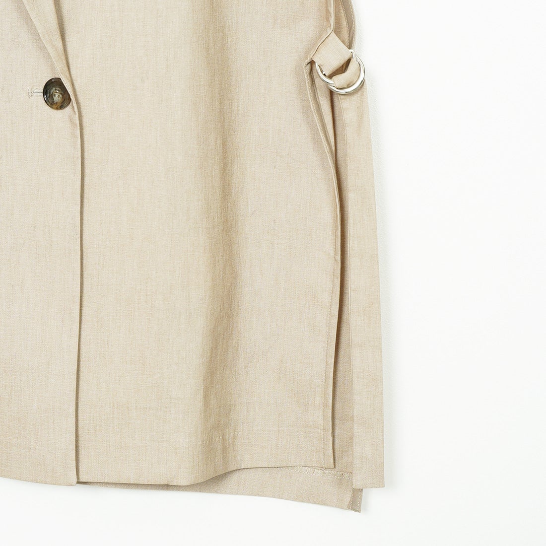 Jeans Factory Clothes [ジーンズファクトリークローズ] バックラッシュリネン ダブルカラーベスト [21255051] 033 ﾍﾞｰｼﾞｭ