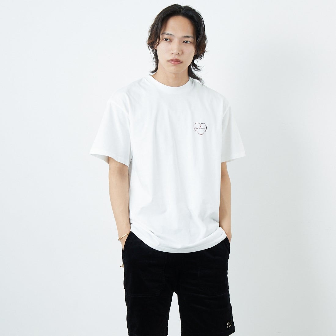 WHITE/RED&&モデル身長：179cm 着用サイズ：M&&