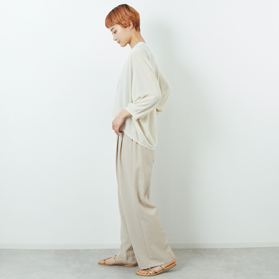 Jf Ready Made [ジェイエフレディメイド] ひんやりUVニットカーディガン [3125051] ｱｲﾎﾞﾘｰ &&モデル身長：160cm 着用サイズ：F&&