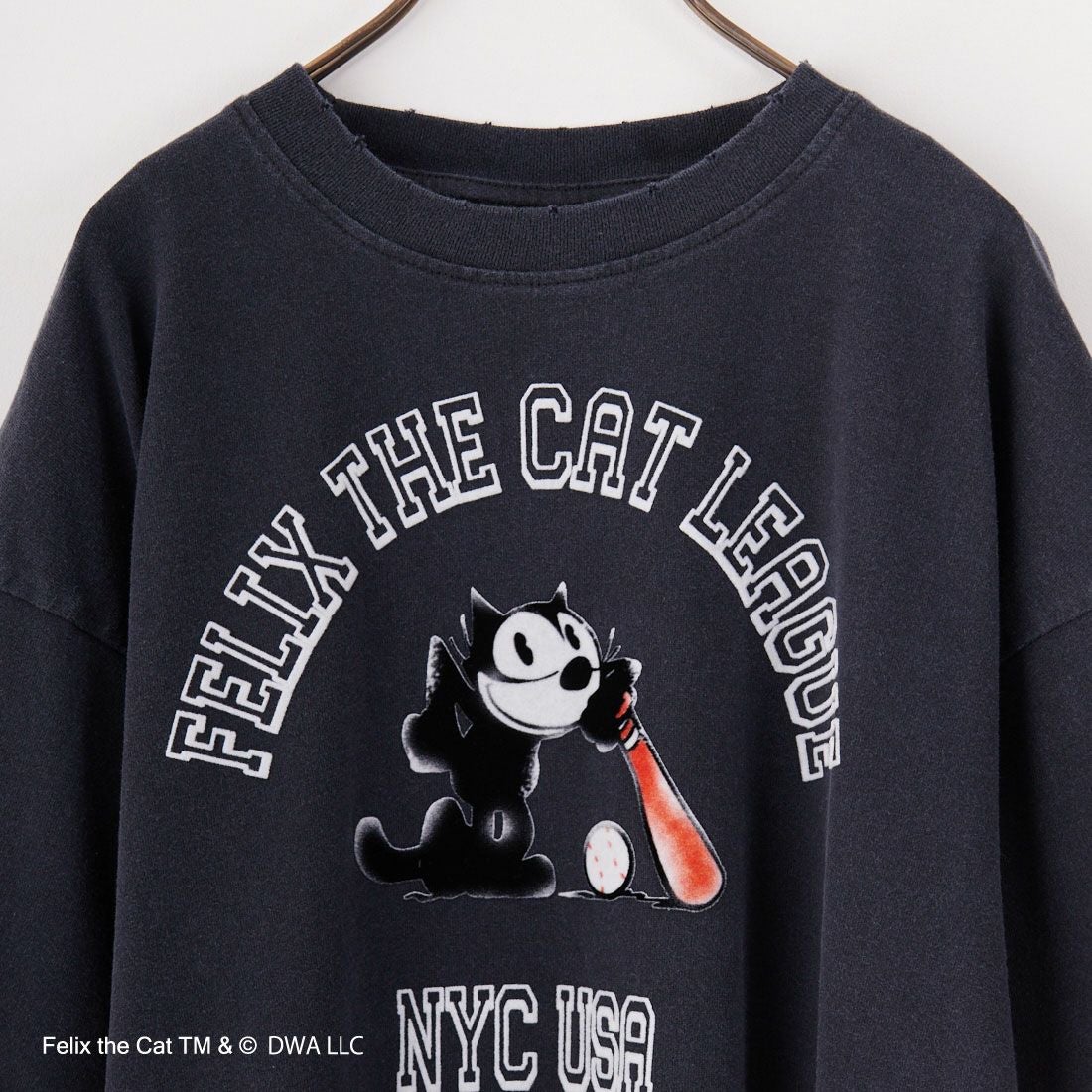 Jeans Factory Clothes [ジーンズファクトリークローズ] FILEX A ダメージキャラクターTシャツ [JFC-252-044] BLACK